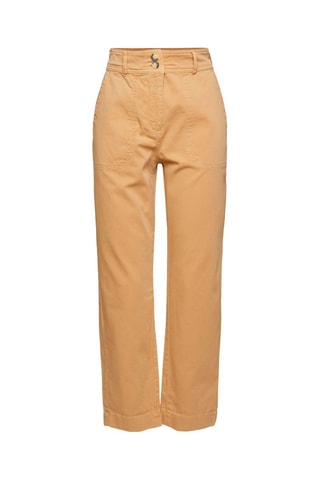 Pantalon droit en coton biologique - Marron clair