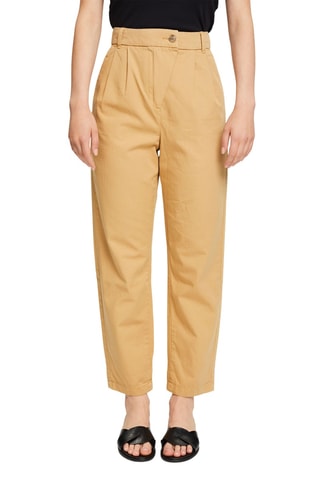 Pantalon droit taille haute Beige