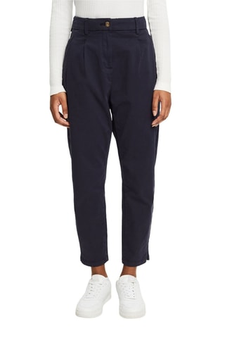 Pantalon droit taille haute Bleu marine