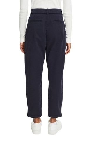 Pantalon droit taille haute Bleu marine