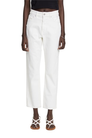 Jean 7 8 taille haute Blanc