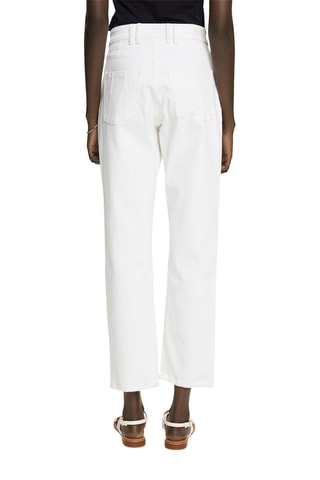 Jean 7 8 taille haute Blanc