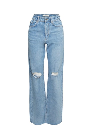 Calças de ganga wide legs cintura subida Azul