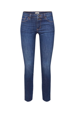 Calças de ganga skinny 7/8 cintura subida Azul-marinho