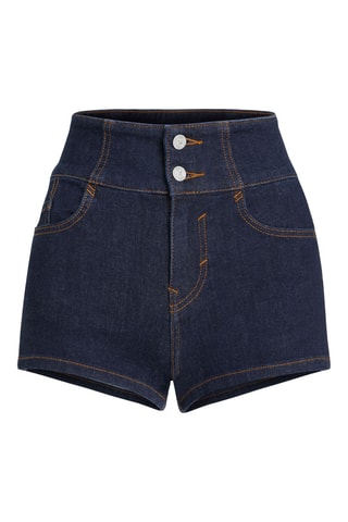 Short en jean taille haute - Bleu foncé