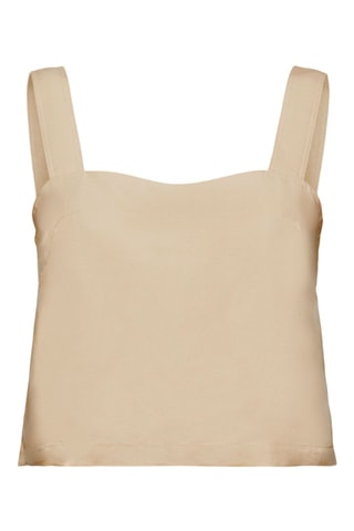 Crop top em linho - Bege