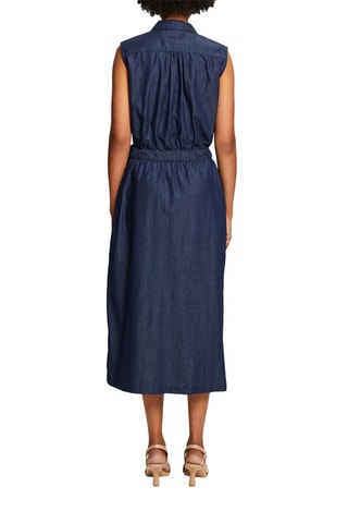 Robe portefeuille en jean - Bleu marine