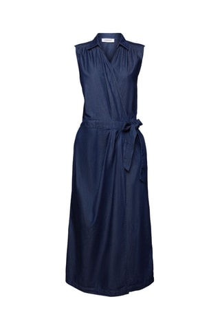 Robe portefeuille en jean - Bleu marine