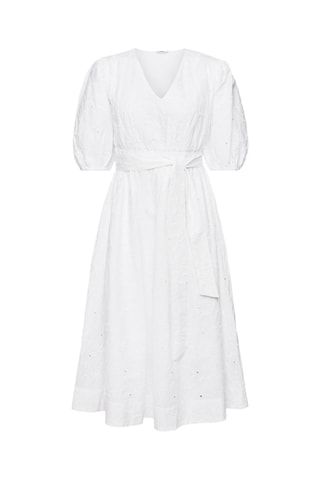 Vestido midi em algodão biológico - Branco