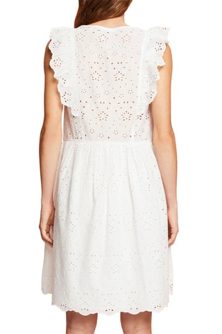 Robe patineuse en broderie anglaise et coton biologique - Blanc