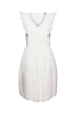 Robe patineuse en broderie anglaise et coton biologique - Blanc