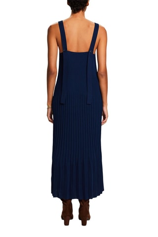 Vestido plissado - Azul-marinho