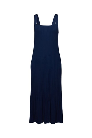Vestido plissado - Azul-marinho