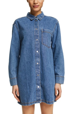 Robe chemise en jean - Bleu