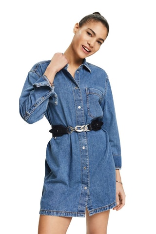 Robe chemise en jean - Bleu