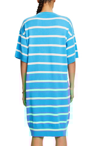 Vestido t-shirt - Azul-claro e branco