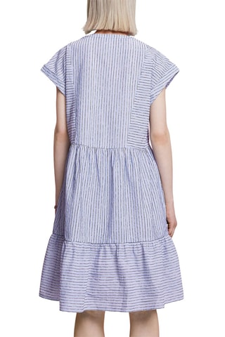 Vestido com folhos - Azul-claro