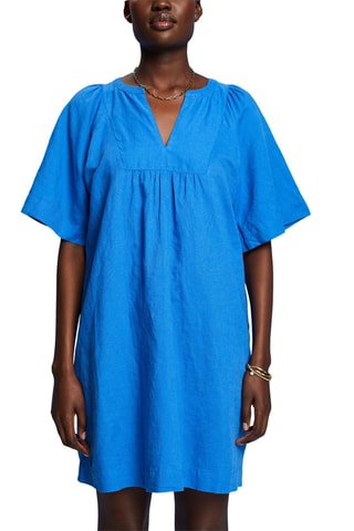 Robe trapèze en lin - Bleu