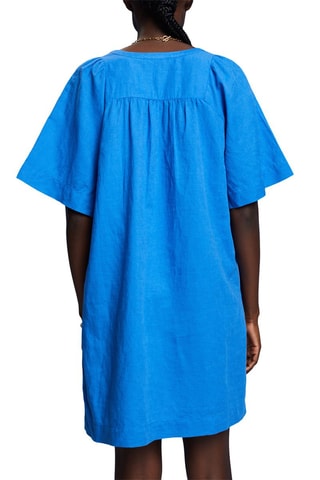 Robe trapèze en lin - Bleu