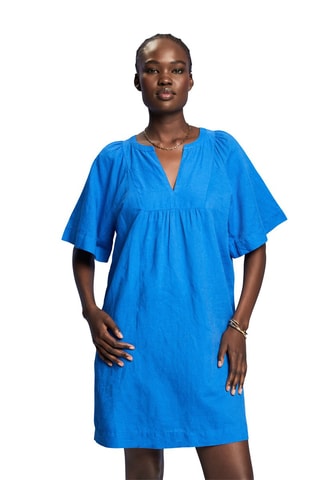 Robe trapèze en lin - Bleu