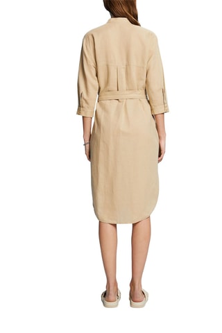 Vestido-camisa em linho - Bege