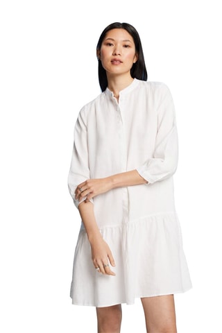 Vestido trapézio em linho - Branco