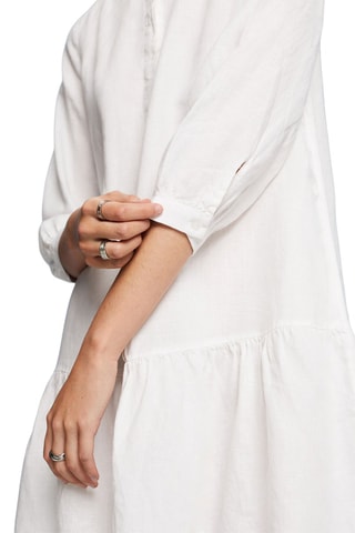 Vestido trapézio em linho - Branco