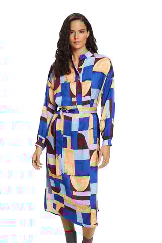 Robe midi - Bleu