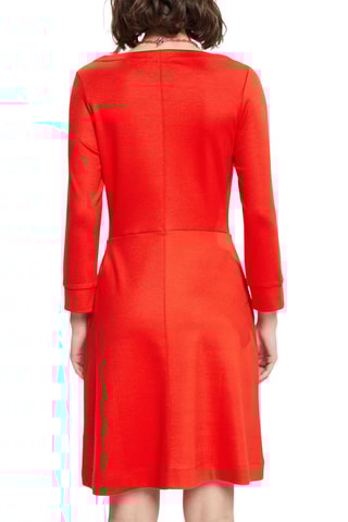 Vestido direito em veludo Vermelho