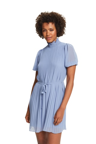Vestido plissado - Azul-claro
