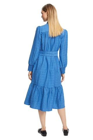 Vestido com folhos - Azul-real