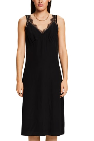 Robe midi en soie - Noir
