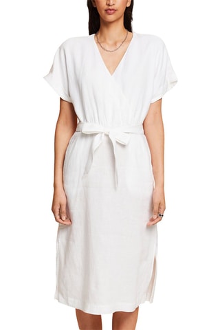 Vestido midi em linho - Branco
