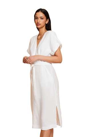 Vestido midi em linho - Branco