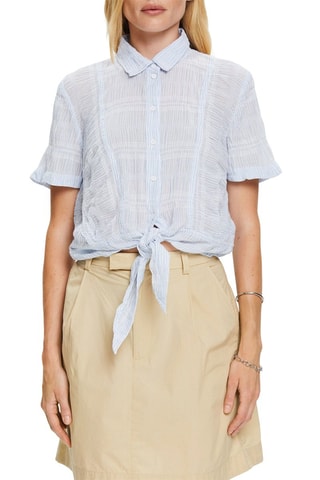 Camisa atada - Azul-celeste