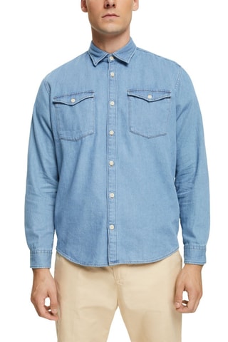Camisa de ganga Azul-marinho