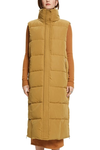 Doudoune longue sans manches - Beige