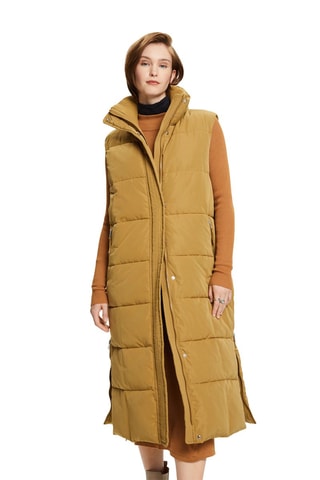 Doudoune longue sans manches - Beige