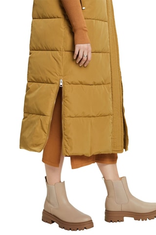 Doudoune longue sans manches - Beige