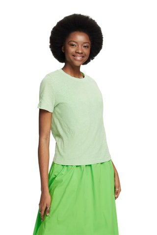 T-shirt em linho - Verde-claro