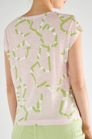 T-shirt en lin - Rose poudré et vert