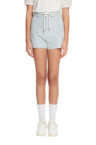 Short en jean taille haute Bleu clair