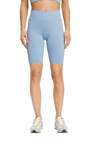 Calções ciclista de cintura alta - Azul-celeste