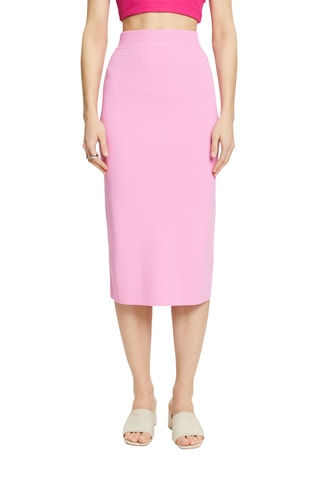 Saia midi de cintura alta - Rosa