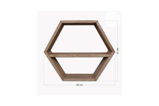 6 étagères murales en bois d'épicéa - 40 x 10 x 37 cm
