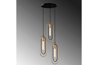 Suspension Cerco - Noir et doré - 3 x 60 W