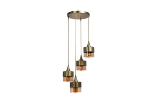 Suspension Sahra 4 Lü Tepsili Sarkit Eskitme - Bronze - 4 x 60 W