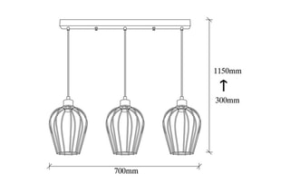 Suspension Tel - Noir - 3 x 40 W