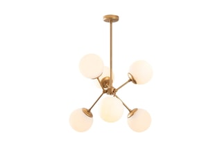 Suspension Gondol - Doré et blanc - 6 x 60 W
