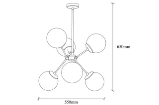 Suspension Gondol - Doré et blanc - 6 x 60 W